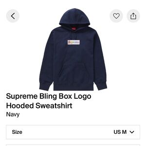 Supreme Bling Box Logo Hooded Sweatshirt